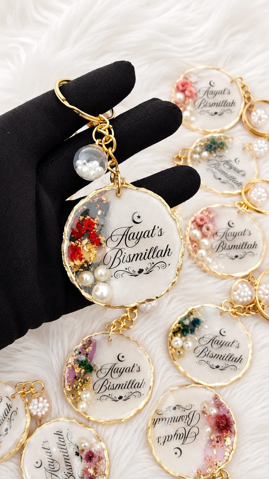 Floral Resin keychains 1