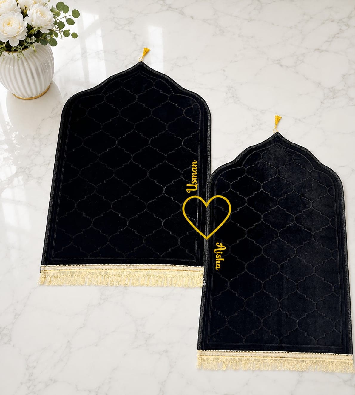 Black & Black Couple Janamaz with Customisation 1